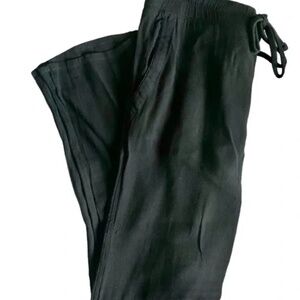 James Peres Pants Pull On Black Drawstring Pockets